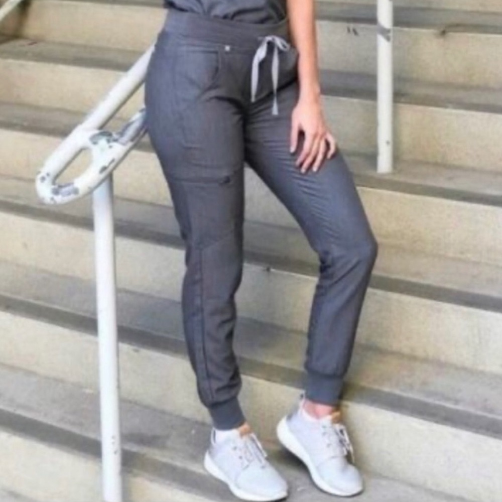 FIGS Zamora Technical Collection Gray Jogger Medical Nurse Scrub Pants Size XS